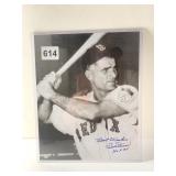 BOB DOERR AUTOGRAPHED BLACK/WHITE 8 X 10 HALL OF