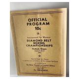 VINTAGE BOXING PROGRAM 1937 AND 1939 BILL CONN
