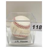 J.R. HOUSE BASEBALL AUTOGRAPHED LOOKS AUTHENTIC