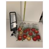 SET OF 10 APPLE PLACEMATS, STAND UP MANDOLIN,