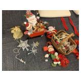 SANTA SLEIGH, ELVES, ORNAMENTS