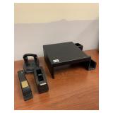 SLANT MONITOR STAND WITH SIDE STORAGE, HOLE