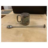 PLATED CUP, PLATED SPOON BONZER MADE IN ENGLAND