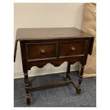 OAK DROP SIDE ENTRY WABLE 2 DRAWER 26X16X30