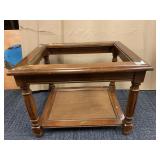 SMALLER WOOD WITH GLASS INSERT COFFEE TABLE SIGNS