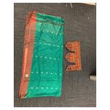 TURQUOISE AND ORANGE SCARF