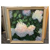 PAINTING FLOWER SCENE FRAMED BY MARGE GARDNER