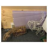 LIGHTED CHRISTMAS DEER, ONE LAYING, BUCK STANDING