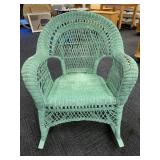TURQUOISE ROCKING CHAIR WICKER