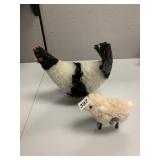 WIND UP SHEEP, NOT WORKING, PLASTIC ROOSTER