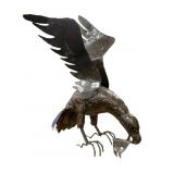 EAGLE HOLDING PIECE OF A FISH BRONZE TONE 25IN