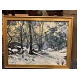 OIL ON CANVAS BY CLAIRE HAMLYN 2016 SNOWY TREE