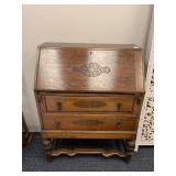 30X16X39 DROP FRONT ANTIQUE SECRETARY DESK