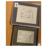 2 DRAWINGS BY CALMAN 8.5 X 7.5