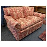 RED FLORAL SOFA 2 CUSHION 5FT X34IN