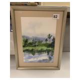 WATERCOLOR IN FRAME SIGNED LR