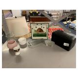 BEEHIVE PLATE, FAUX CROC LIDDED BOX, ETC.