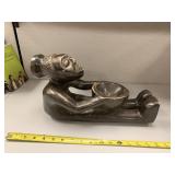 WOOD CARVED TRIBAL PERSON 14IN 6IN H
