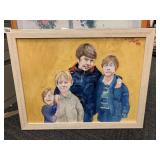 PAINTING OF A FAMILY 26.5 X 20.5