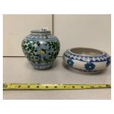 POTTERY VASE AND BOWL, MADE IN INDIA