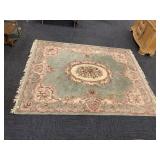 8 X 10" WOOL AREA RUG FLOWER DESIGN CENTER IVORY