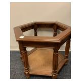 OCTAGONAL TABLE WITH GLASS INSERT 27" W X20" H
