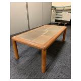 SLATE TOP SOLID OAK COFFEE TABLE