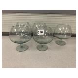 5 MATCHING BRANDY SNIFTERS