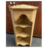 SMALL PINE CORNER WALL MOUNT SHELF, 10X10X33