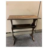 WALNUT SIDE TABLE BOOKCASE BASE 24" H X 24" W X