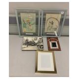 FRAMED CHILDRENï¿½S DRAWINGS, GOLD TONE FRAME,