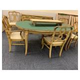 PROVENCIAL DINING TABLE WITH SIX CHAIRS, TWO HOST