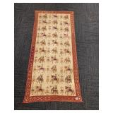 88X32 HAND STITCHED TAPESTRY WITH ANIMAL MOTIF