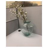 VASE 14.5" H WITH ARTIFICIAL FLOWERS