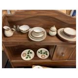 CORNING SERVING TRAY, PARTIAL SET OF DISHES,