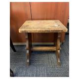 SOLID WOOD STOOL, 15X12X18