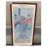 PRINT PETER MAX 81 FRAMED CREASES IN PICTURE 13 X