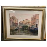 PAINTING BY CLAIRE HAMLYN BRIDGE SCENE 23 X 20