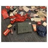 ASSORTED BUTTONS AND JEWELRY BAGS TAPES SCRAP