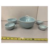 NAPOLEON TEAL PORCELAIN MEASURING CUPS, 8" TEAR