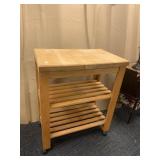 KITCHEN ISLAND ON CASTERS 38 H X 30.5 W X 20 D