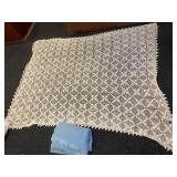 HAND TATTED BED SPREAD, QUEEN SIZE, NEEDS SOME