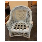 WICKER BLUE OUTDOOR ARM CHAIR NO CUSHION