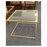 GLASS SIDE TABLE BRASS FINISH