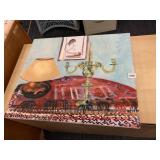 ORIGINAL OIL PAINTING WITH CANDELABRA
