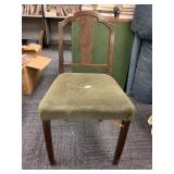 WOODEN CHAIR PADDED SEAT, LOOKS TO BE A VANITY/