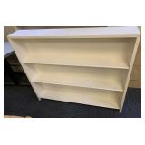 2 WHITE BOOKCASES, SOLID WOOD, 41.5X7X36