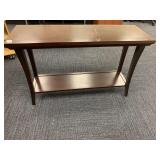 WOODEN SIDE TABLE SILVER INLAY TOP