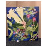 WHITE TIGER LILLY OIL ON CANVAS ART 12X20