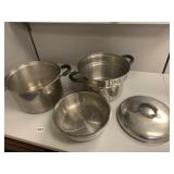 SAUCE POT WITH STRAINERS, UNMARKED